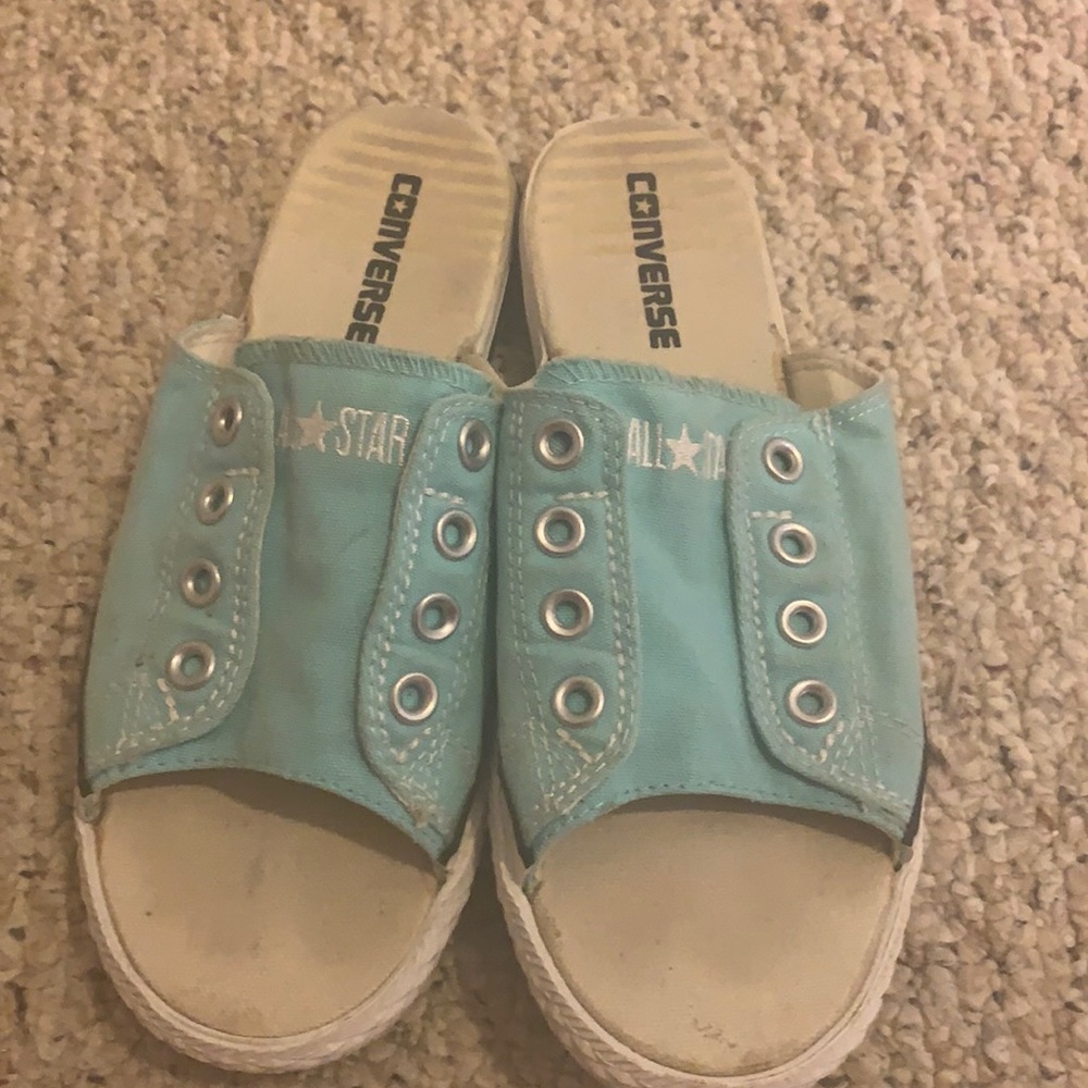Rare Converse All Star slides. Baby Blue. Slightly worn Good condition. Size 7.5
